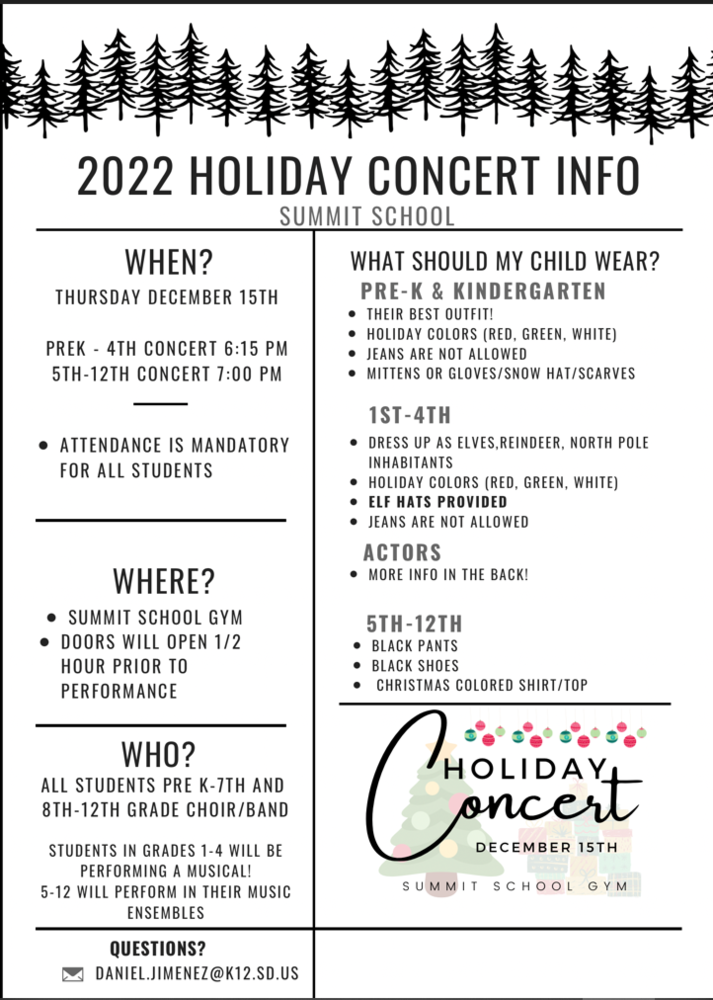 2022 Holiday Concert Information
